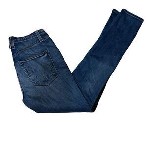 McGuire Medium Wash Skinny Denim Jeans  Silky Black Side Stripe Sz 25